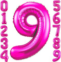 Hot Pink 9 Balloon, 40 Inch Number 9 Balloon, 9 Birthday Balloon Decorations by BBPOOL