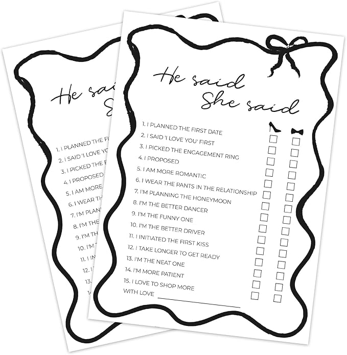 DEEKA 30 PCS Bridal Shower Games Card - Image 9