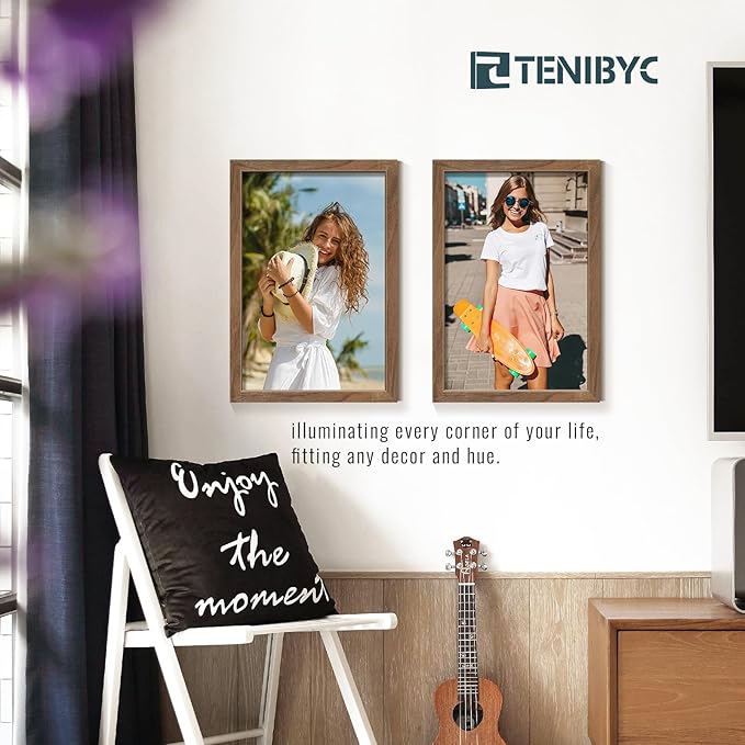 12x18 Frame Set of 4, Walnut Wood & HD Tempered Glass, 12x18 Poster Picture - Image 7