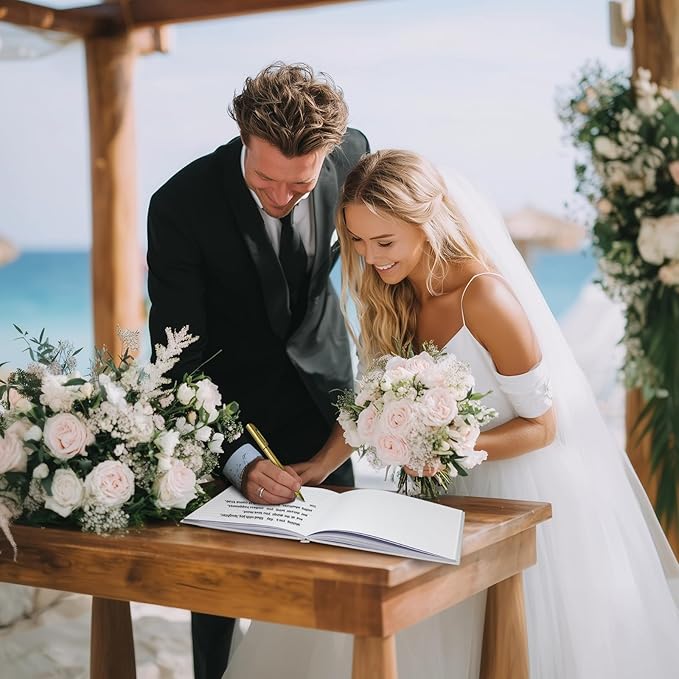 FREXISYN Wedding Flower Guest Book 9x7'' - Image 3
