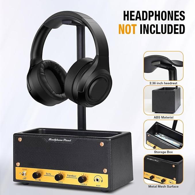 Headphone Stand with Cable Storage, Display Music Lovers' Decorative Items & - Image 5