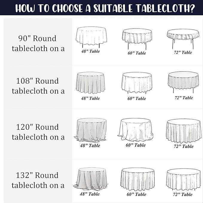8 Pack Premium Round Tablecloth 120 Inch Round Table Covers Washable Polyester - Image 7