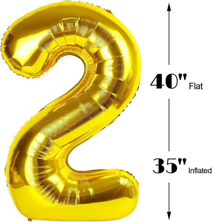 Gold 40 Inch 20 Number Balloons, 20 Decorations - Image 2