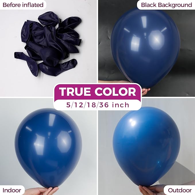 Bezente Navy Blue Balloons 18 Inch - Image 2