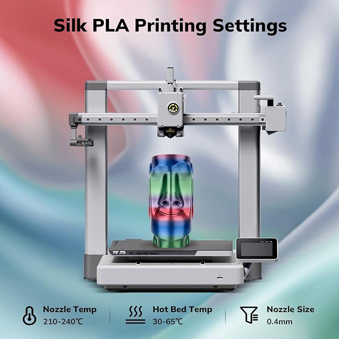 AMOLEN Silk PLA 3D Printer Filament, Shiny Multicolor Christmas Rainbow PLA - Image 7