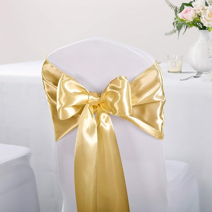 5-Pack Satin Table Runner Light Gold 12 x 108 inches Long, Table Runners - Image 7