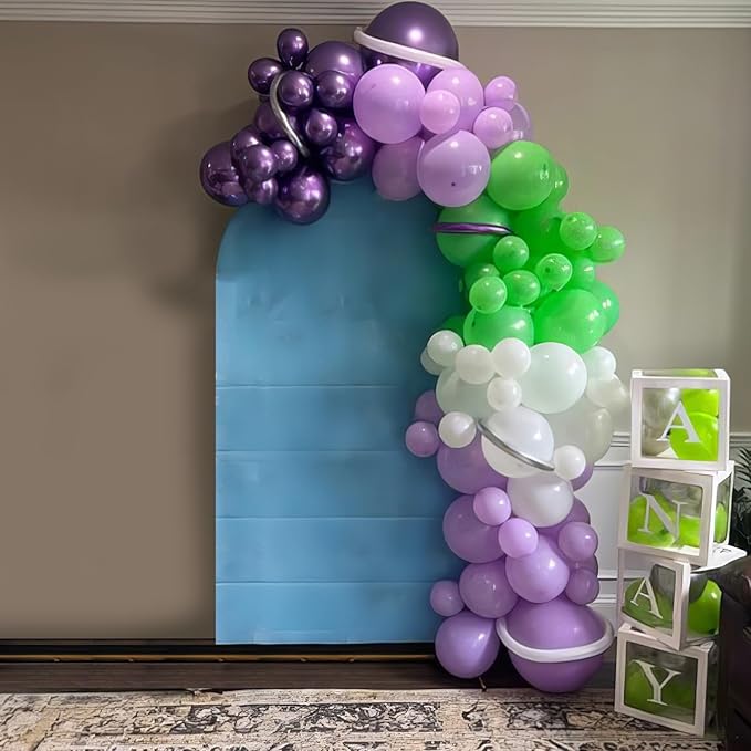 Green Purple White Balloons - Image 6