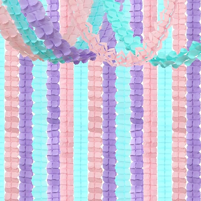 Pink-Purple Mint Mermaid Party-Decorations Streamers-Garland by OURUOLA