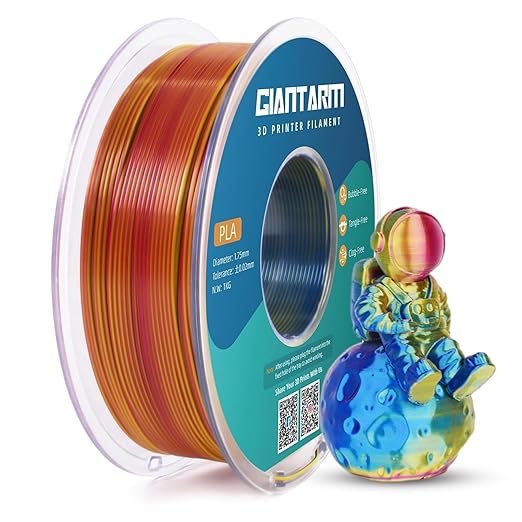 GIANTARM Tri-Colors Silk Pla Filament, 3D Printer Filament 1.75mm +/-0.02mm by GIANTARM