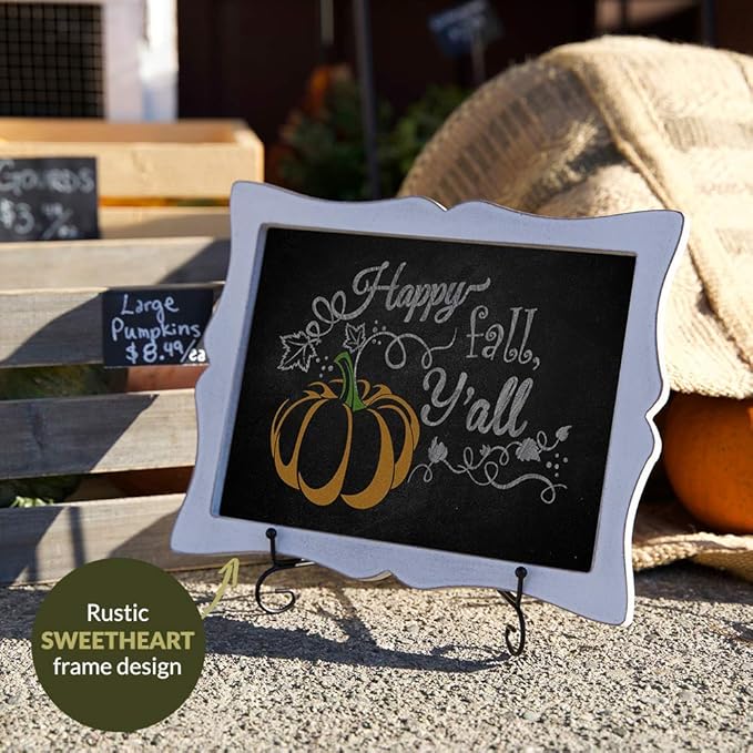 Small Chalkboard Sign with Easel + White Liquid Chalk Marker | Hanging or - Image 8
