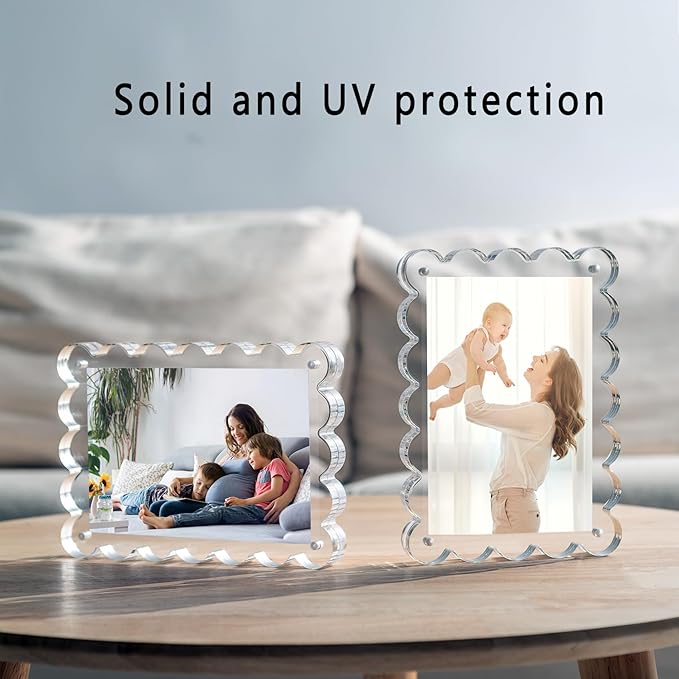 3 Pack Acrylic Picture Frame: 4x6inch Magnetic Picture Frames, Double Sided - Image 4