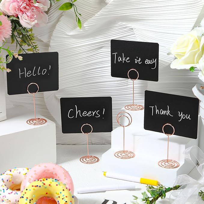 TecUnite 12 Pcs Mini Chalkboard Signs - Image 7