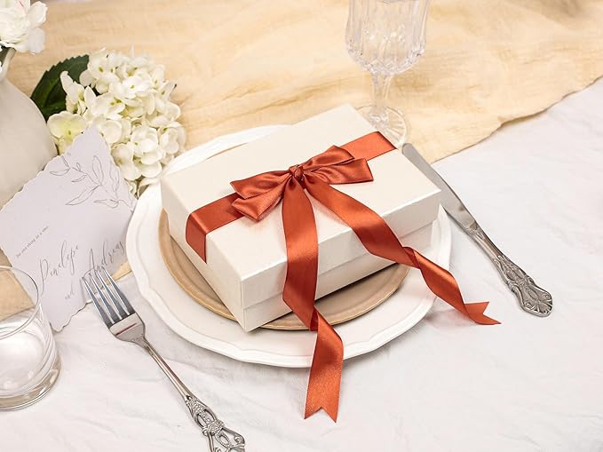 Copper Satin Ribbon 1 inch X Continuous 25 Yards, Single Face Polyester Ribbon - Image 5