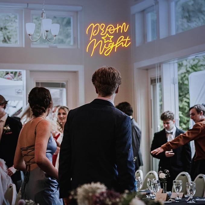 Prom Night Neon Sign for Wall Decor Yellow LED Words Neon Light by USB Powered - Image 7
