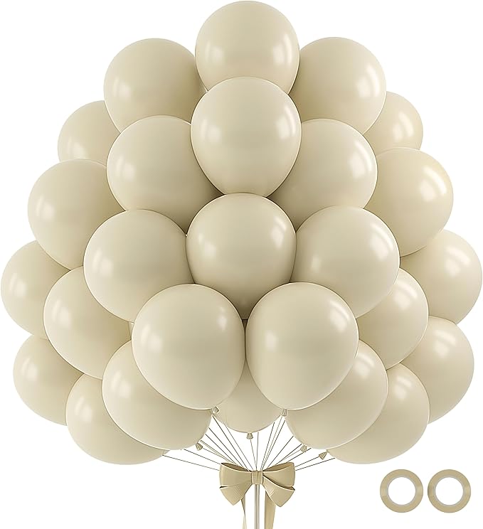 110pcs White Sand Balloons 12 Inch White Latex Balloon Garland Arch Kit by BAIBAOXIANG