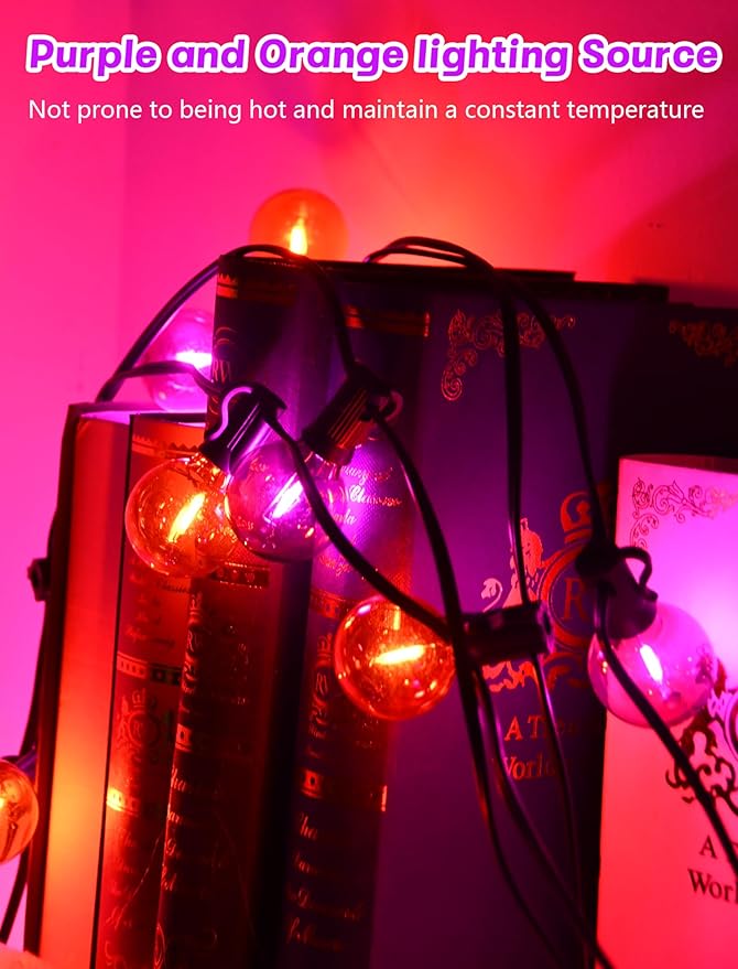 SUNSGNE G40 LED Outdoor Halloween String Lights 25FT Globe String Lights - Image 4