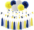 Navy-Blue White-Yellow Graduation Party Decorations by OURUOLA