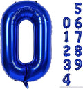 40 Inch Balloon Number 0 Navy Blue, Large Foil Dark Blue Number Balloons Set 0-9 by Lingqiang