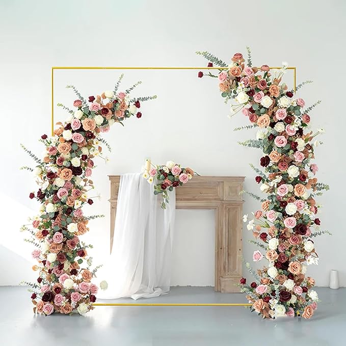 Wedding Arch Backdrop Stand 6.6x6.6 FT Gold Square Balloon Arch Frame - Image 4
