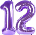 Purple Number 12 Balloon 40 Inch Birthday Decorations, Number 12 Balloon by Upgesy