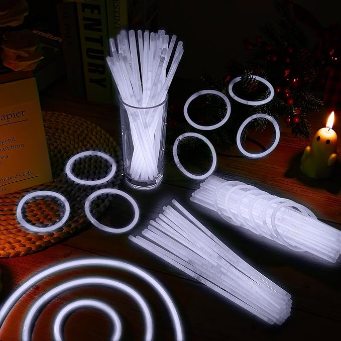 200 Pack 8'' Glow Sticks Bulk Party Favors White Light Up Sticks - Image 4