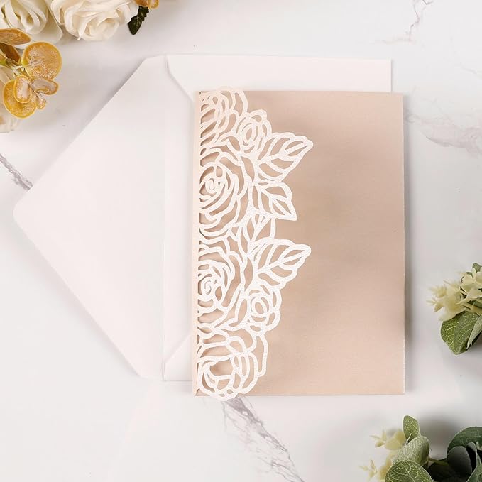 50pcs Tri-Fold Laser Cut Invitation - Image 2
