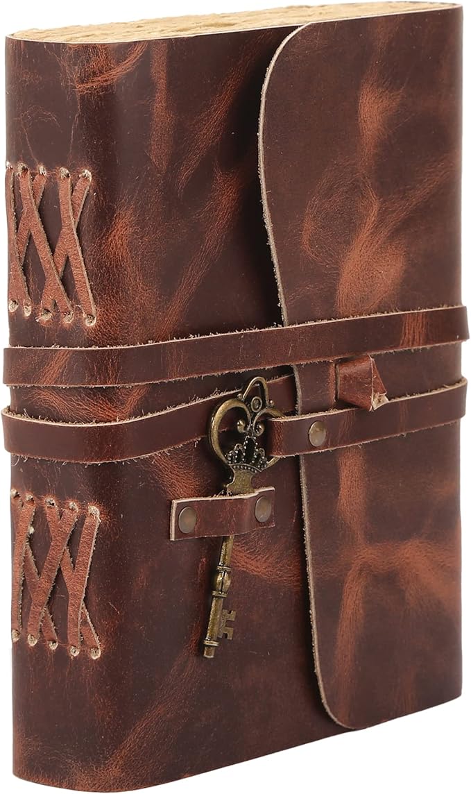 Leather Journal with Lined and Unlined Deckle Edge Paper 8x6 inch and Vintage - Image 6