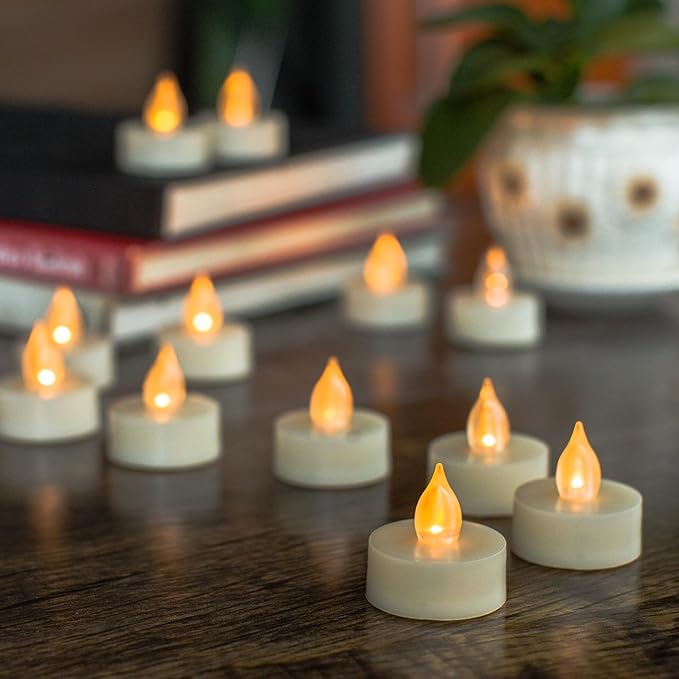 12 Battery Operated Flameless LED Tea Lights - Image 2