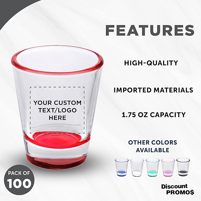 Custom Shot Glasses 1.75 oz. Set of 100, Personalized Bulk Pack - Image 2
