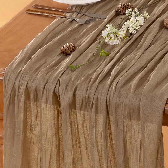 Nude Table Runner Cheesecloth Table Runner 10FT Farmhouse Table Runners 120 by LINXTAR