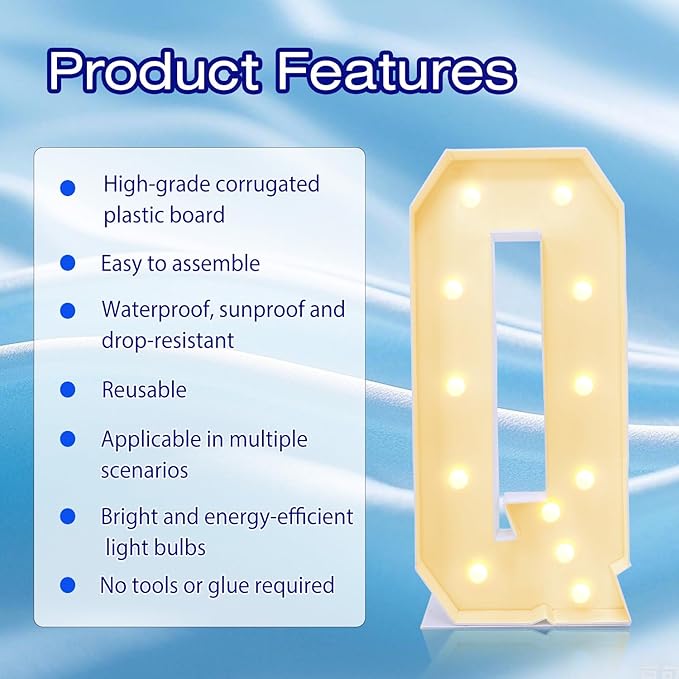 4FT Marquee Plastic Letters Q - Image 2