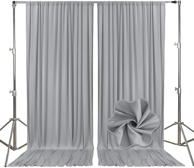 10ft x 10ft Dark Grey Backdrop Curtains by Tisspoms