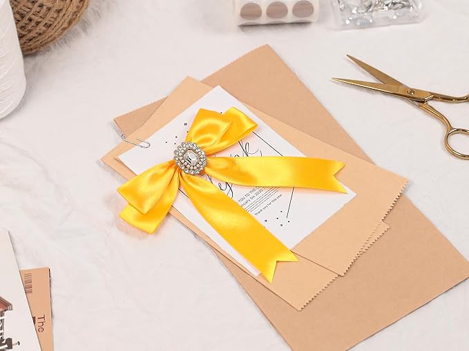 Yellow Satin Ribbon 1 inch X Continuous 50 Yards, Single Face Polyester Ribbon - Image 7