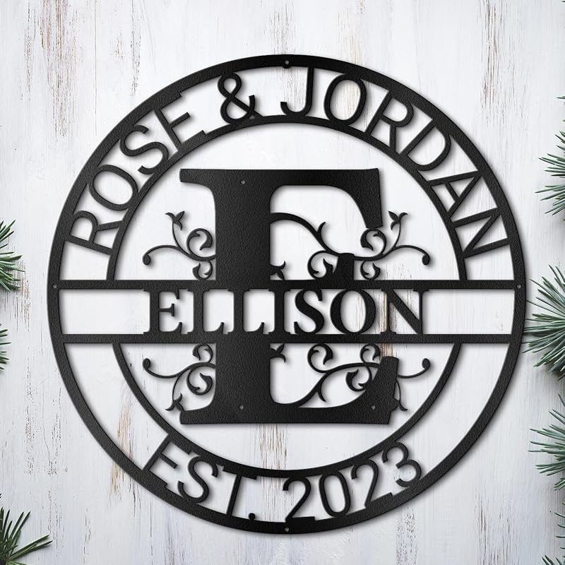 Custom Metal Wall Art Split Letter Monogram Metal Wall Art Last Name Sign - Image 2