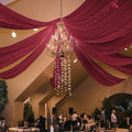 6 Panels Burgundy Wedding Ceiling Drapes 5ftx20ft Ceiling Drapes Chiffon Fabric by fani