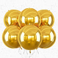 6Pcs Gold Round Foil Balloons, Giant 4D Round Ball Balloons 22 Inch by Adorely