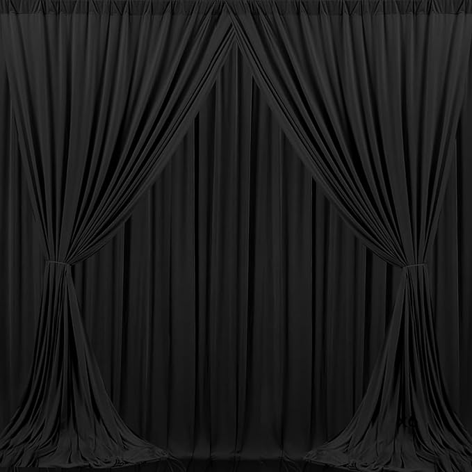 MEETSKY 4 Panels Black Backdrop Curtain by MEETSKY