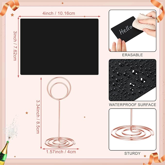 TecUnite 12 Pcs Mini Chalkboard Signs - Image 5
