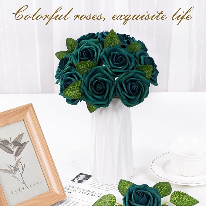 BLEUM CADE 16Pcs Artificial Flowers Fake Roses - Image 5