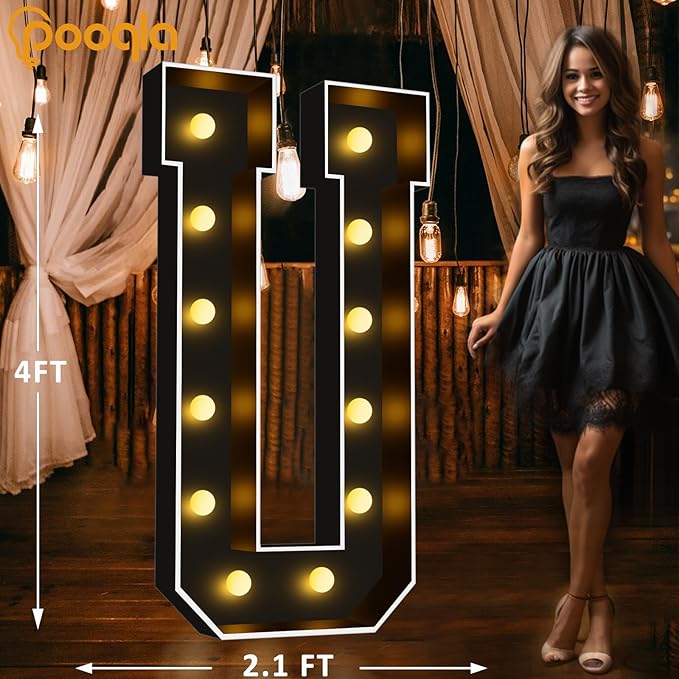 Pooqla 4 FT Marquee Light Up Letters, Big Mosaic Letters Sign - Image 5