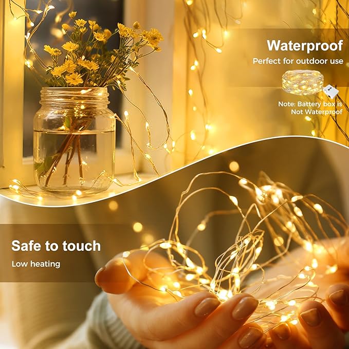 kolpop 100 Pack LED Fairy Lights Battery Operated, Mini Twinkle String Lights - Image 3