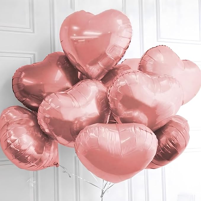 Pink Heart Balloons, 18 Inch Pink Heart Shape Balloon - Image 4