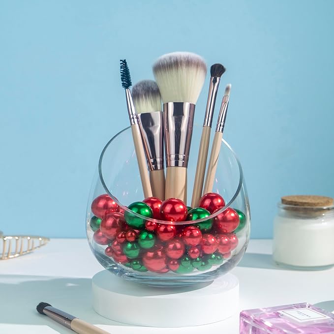 150Pcs Red&Green Polished No Hole Pearl Beads Vase Filler, Christmas Vase - Image 5