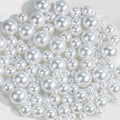 150Pcs White Polished No Hole Faux Pearl Beads by Cusmation