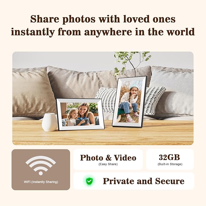Digital Picture Frame, Frameo 10.1 inch Smart WiFi Digital Photo Frame - Image 2