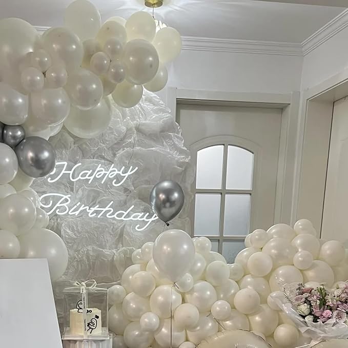 90pack Ivory Balloons Different Size 18/12/10/5 Inch Ivory White Balloon - Image 6