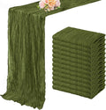 12 Pack Olive Green 10FT Cheesecloth Table Runner Rustic Gauze Cheese Cloth by FoliafeelHome