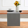 Solino Home Linen Steel Gray Hemstitch Table Runner 48 Inches by SolinoHome