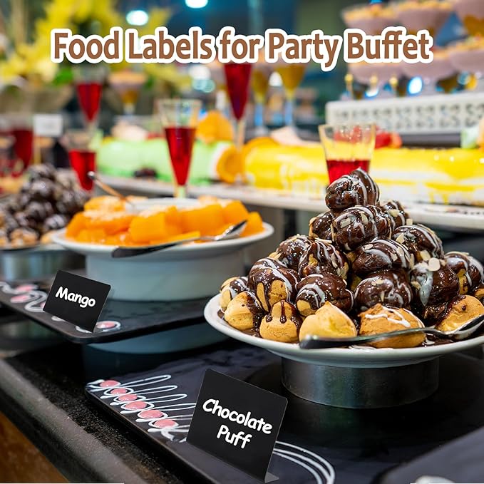 50Pcs Food Labels for Party Buffet PVC Erasable Writing Pad Mini Chalkboard - Image 7