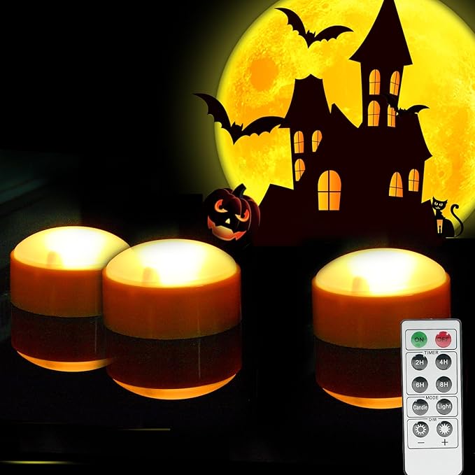 LED Pumpkin Lights with Remote and Timer, Battery Operated Bright Flickering - Image 2